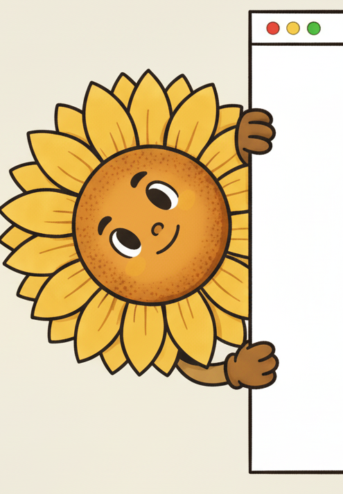 A friendly Sunnie character inviting you to sign up